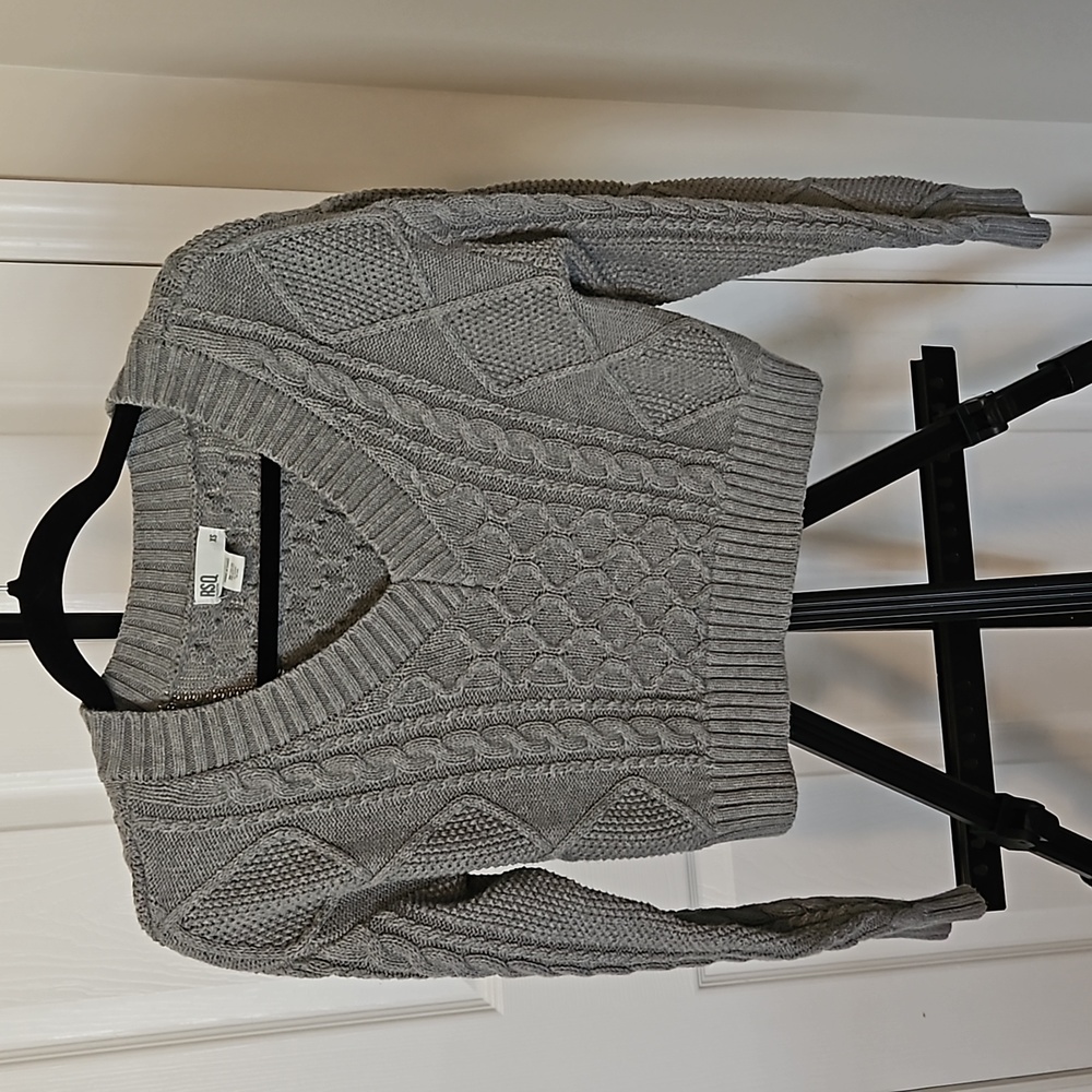 RSQ Dark Grey Knitted Cropped Sweater